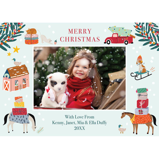 Country Christmas Photo Holiday Cards